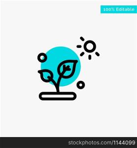 Biology, Plant, Science, Sun turquoise highlight circle point Vector icon