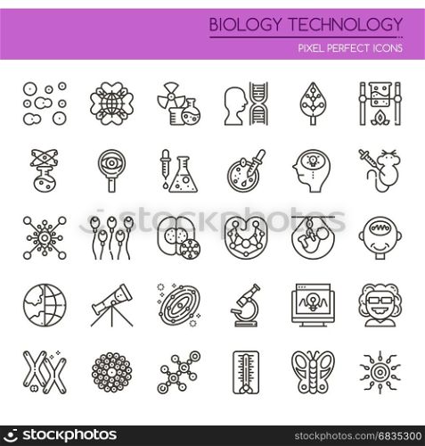 Biology Technology Elements , Thin Line and Pixel Perfect Icons