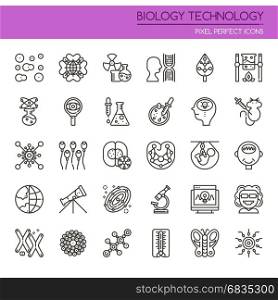 Biology Technology Elements , Thin Line and Pixel Perfect Icons