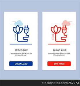 Biomass, Energy, Cable, Plug Blue and Red Download and Buy Now web Widget Card Template