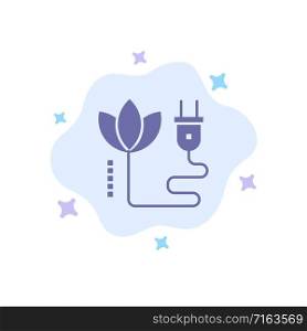 Biomass, Energy, Cable, Plug Blue Icon on Abstract Cloud Background