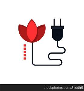 Biomass, Energy, Cable, Plug Flat Color Icon. Vector icon banner Template