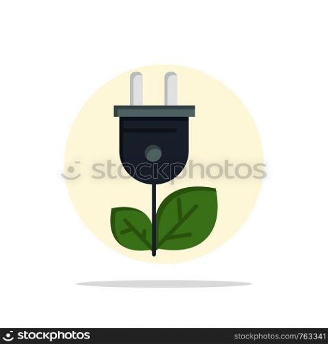 Biomass, Energy, Plug, Power Abstract Circle Background Flat color Icon