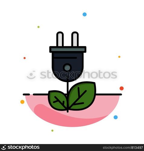 Biomass, Energy, Plug, Power Abstract Flat Color Icon Template