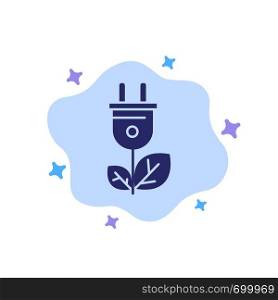 Biomass, Energy, Plug, Power Blue Icon on Abstract Cloud Background