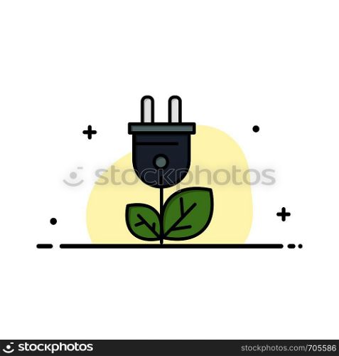 Biomass, Energy, Plug, Power Business Logo Template. Flat Color