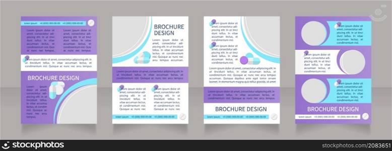 Biomedical research program blank brochure layout design. Vertical poster template set with empty copy space for text. Premade corporate reports collection. Editable flyer paper pages. Biomedical research program blank brochure layout design