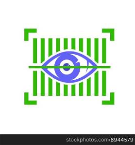 Biometric Identification System for Eyes. Iris Verification Person on White Background. Face Recognition Icon. Human Digital Identity. Iris Verification Person