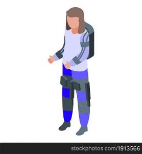 Bionic exoskeleton icon isometric vector. Robot suit. Human body. Bionic exoskeleton icon isometric vector. Robot suit