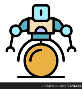 Bionic robot icon. Outline bionic robot vector icon color flat isolated. Bionic robot icon color outline vector