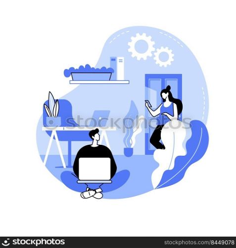 Biophilic office isolated cartoon vector illustrations. Group of diverse people working in natural surroundings smart office, modern workplace, many plants, vertical garden vector cartoon.. Biophilic office isolated cartoon vector illustrations.