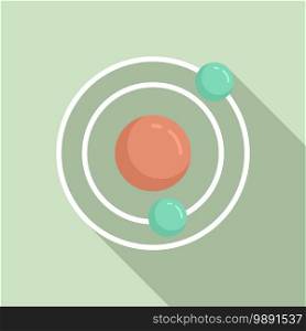 Biophysics atom icon. Flat illustration of biophysics atom vector icon for web design. Biophysics atom icon, flat style
