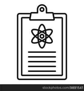 Biophysics clipboard icon. Outline biophysics clipboard vector icon for web design isolated on white background. Biophysics clipboard icon, outline style