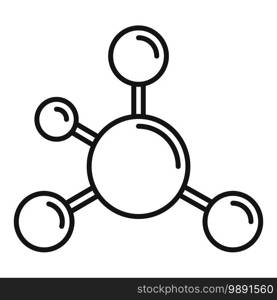 Biophysics molecule icon. Outline biophysics molecule vector icon for web design isolated on white background. Biophysics molecule icon, outline style