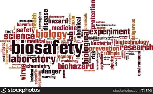 Biosafety word cloud concept. Vector illustration