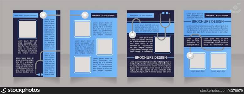 Biosensor technology promo blank brochure layout design. Vertical poster template set with empty copy space for text. Premade corporate reports collection. Editable flyer paper pages. Biosensor technology promo blank brochure layout design