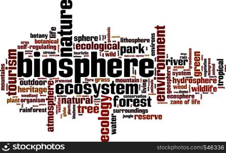 Biosphere word cloud concept. Vector illustration