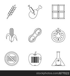 Biotechnology icon set. Outline set of 9 biotechnology vector icons for web isolated on white background. Biotechnology icon set, outline style