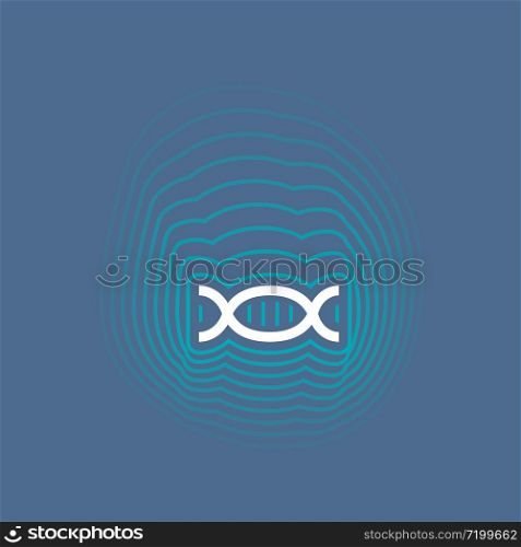 Biotechnology vector logo template with the human face and DNA mask. Biotechnology vector logo with the human face
