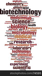 Biotechnology word cloud concept. Vector illustration