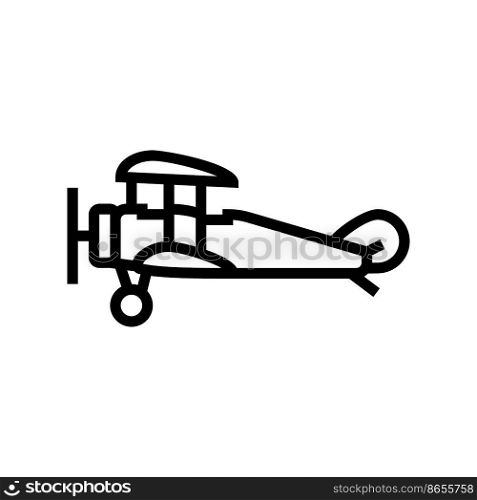 biplane airplane aircraft line icon vector. biplane airplane aircraft sign. isolated contour symbol black illustration. biplane airplane aircraft line icon vector illustration