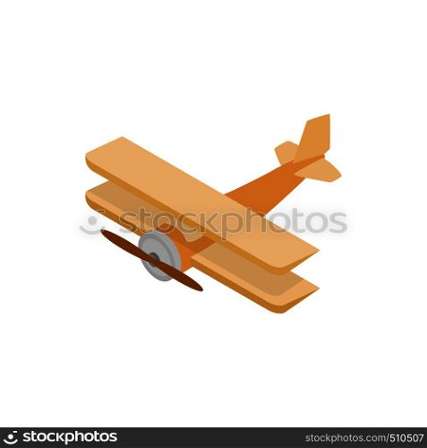Biplane icon in isometric 3d style on a white background. Biplane icon, isometric 3d style
