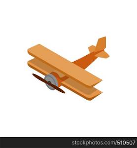 Biplane icon in isometric 3d style on a white background. Biplane icon, isometric 3d style