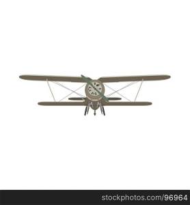 Biplane vintage airplane vector plane old retro propeller illustration isolated aircraft