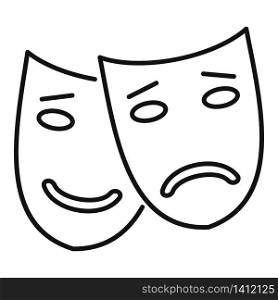 Bipolar disorder mask icon. Outline bipolar disorder mask vector icon for web design isolated on white background. Bipolar disorder mask icon, outline style