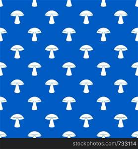 Birch mushroom pattern repeat seamless in blue color for any design. Vector geometric illustration. Birch mushroom pattern seamless blue