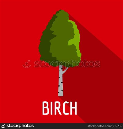 Birch tree icon. Flat illustration of birch tree vector icon for web. Birch tree icon, flat style