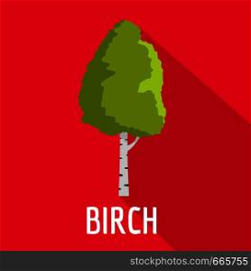 Birch tree icon. Flat illustration of birch tree vector icon for web. Birch tree icon, flat style
