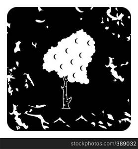 Birch tree icon. Grunge illustration of birch vector icon for web design. Birch tree icon, grunge style