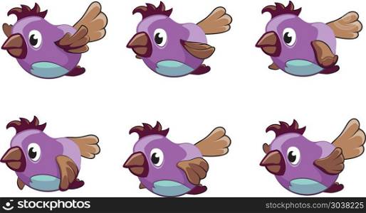 Bird animation vector frames. Bird animation vector frames. Animation bird, animal fly animation, cartoon animation sequence illustration