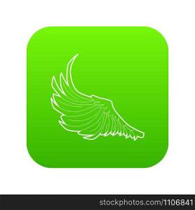 Bird big wing icon green vector isolated on white background. Bird big wing icon green vector