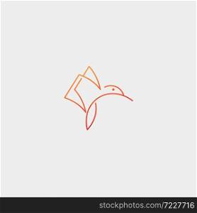 Bird Book Symbol With Line Art Design Vector illustration. Bird Book Symbol With Line Art Design Vector
