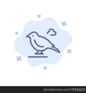 Bird, British, Small, Sparrow Blue Icon on Abstract Cloud Background