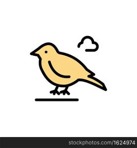 Bird, British, Small, Sparrow  Flat Color Icon. Vector icon banner Template