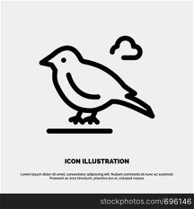 Bird, British, Small, Sparrow Line Icon Vector