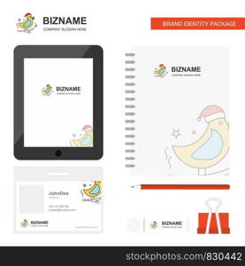 Bird Business Logo, Tab App, Diary PVC Employee Card and USB Brand Stationary Package Design Vector Template