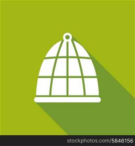bird cage icon with a long shadow