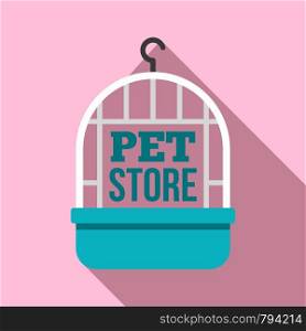Bird cage pet store logo. Flat illustration of bird cage pet store vector logo for web design. Bird cage pet store logo, flat style