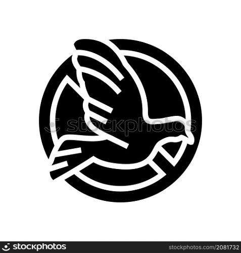 bird control glyph icon vector. bird control sign. isolated contour symbol black illustration. bird control glyph icon vector illustration
