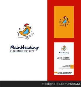 Bird Creative Logo and business card. vertical Design Vector