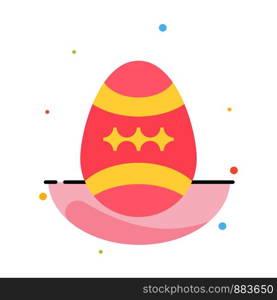 Bird, Decoration, Easter, Egg Abstract Flat Color Icon Template
