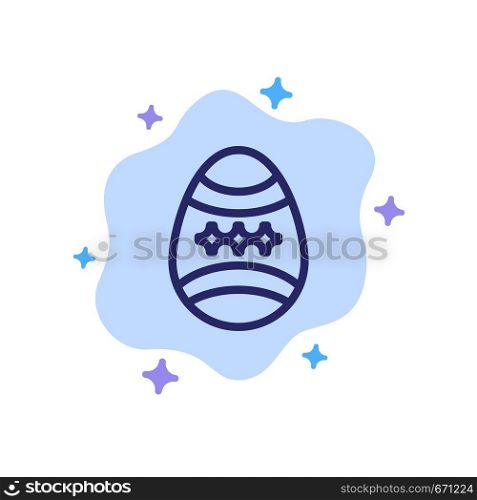 Bird, Decoration, Easter, Egg Blue Icon on Abstract Cloud Background