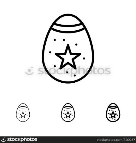 Bird, Decoration, Easter, Egg Bold and thin black line icon set