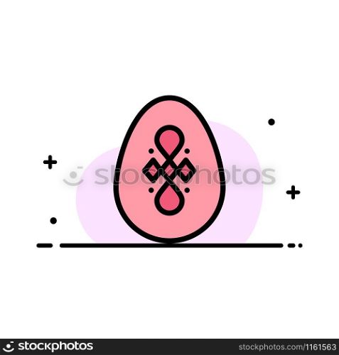 Bird, Decoration, Easter, Egg Business Flat Line Filled Icon Vector Banner Template