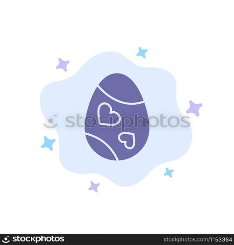 Bird, Decoration, Easter, Egg, Heart Blue Icon on Abstract Cloud Background