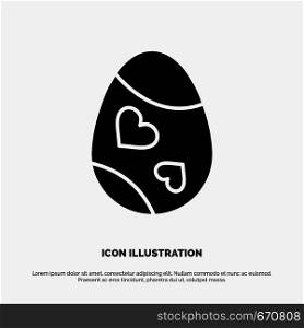 Bird, Decoration, Easter, Egg, Heart solid Glyph Icon vector